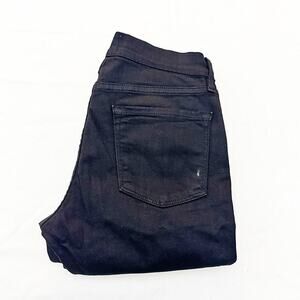Frame Le Skinny de Jeanne Noir Black Ripped Zip Fly Denim Jeans Size 26